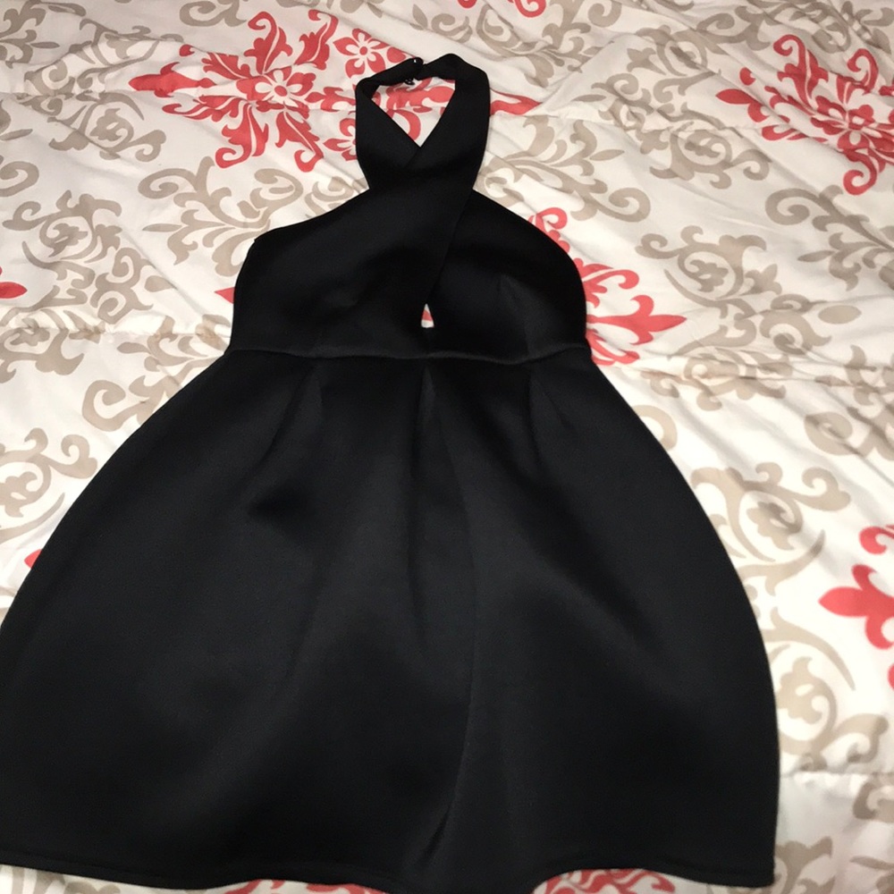 black halter dress